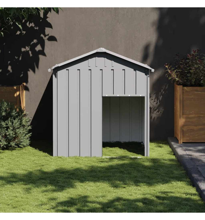 Niche pour chien avec toit gris clair acier galvanisé | Mobilier & Déco
