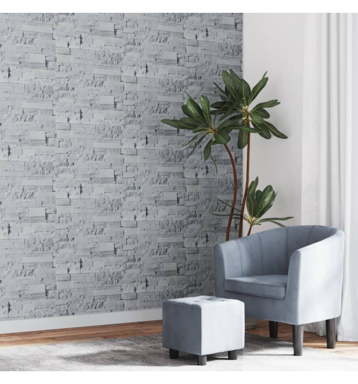 Papier peint 3D aspect de pierre gris clair 10x0,53 m non tissé | Mobilier & Déco