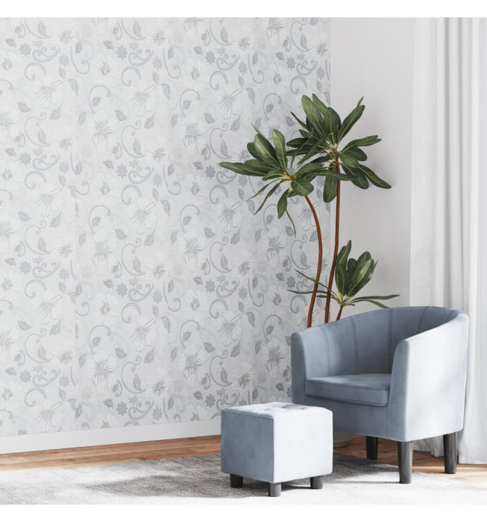 Papier peint 3D motif de fleur gris 10x0,53 m non tissé | Mobilier & Déco