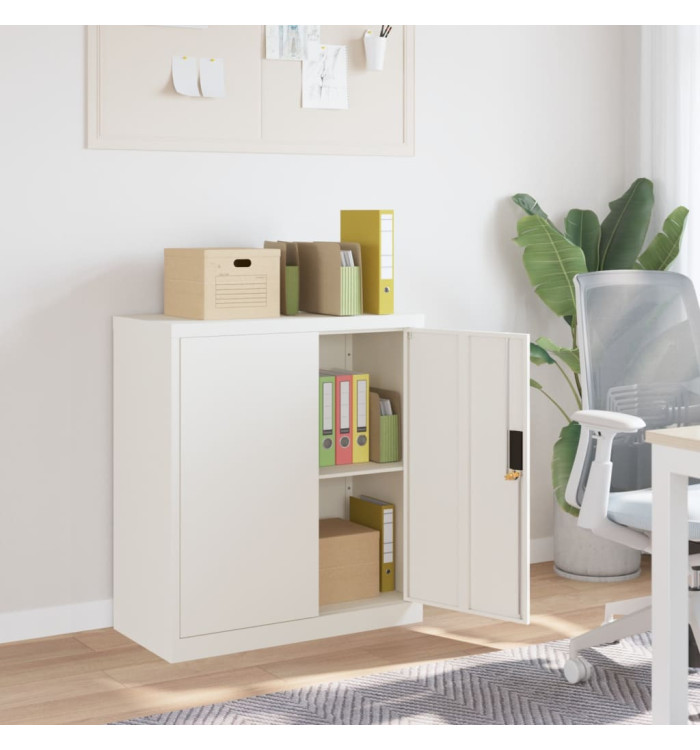 Classeur blanc 79x40x90 cm acier | Mobilier & Déco