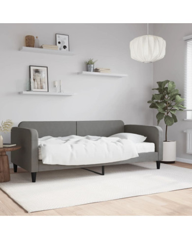 Lit de jour avec matelas gris foncé 90x190 cm tissu | Mobilier & Déco
