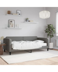 Lit de jour avec matelas gris foncé 90x190 cm tissu | Mobilier & Déco