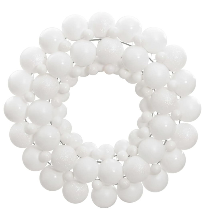 Couronne de Noël blanc 45 cm polystyrène | Mobilier & Déco