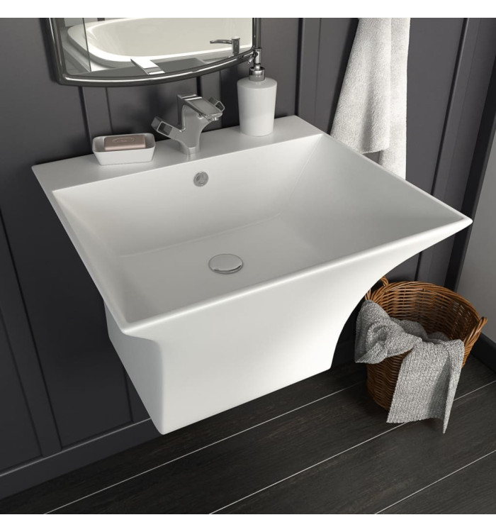 Lavabo mural Céramique Blanc 500 x 450 x 410 mm | Mobilier & Déco
