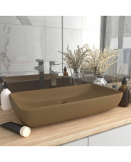 Lavabo de luxe rectangulaire Crème mat 71x38 cm Céramique | Mobilier & Déco