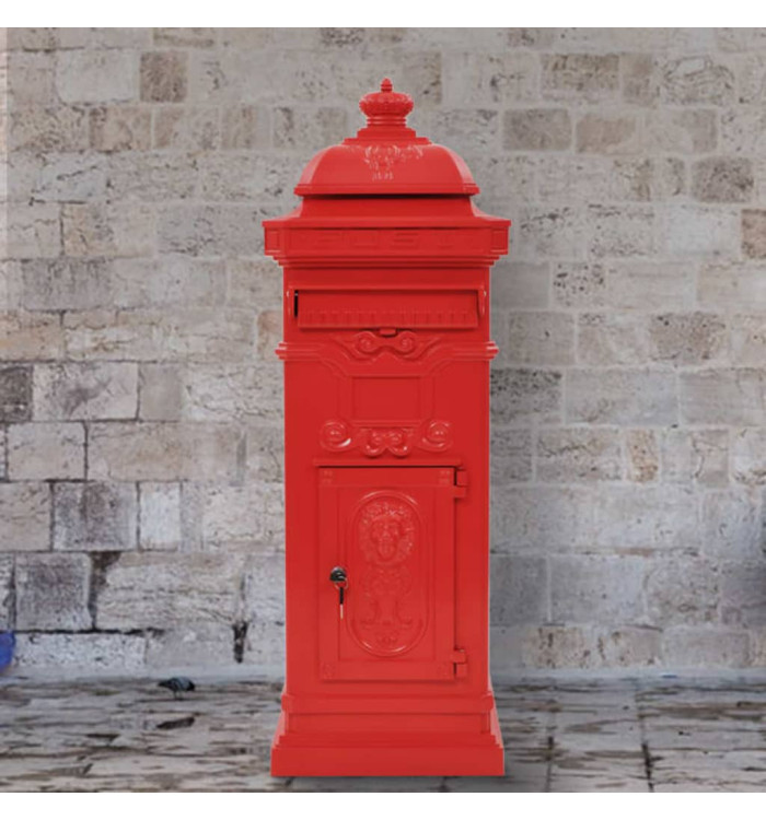 Boîte aux lettres à pilier Aluminium Vintage antirouille Rouge | Mobilier & Déco