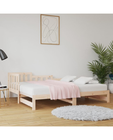 Lit coulissant sans matelas 2x(80x200) cm Bois de pin massif | Mobilier & Déco