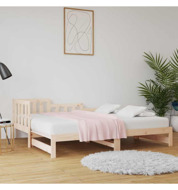 Lit coulissant sans matelas 2x(80x200) cm Bois de pin massif | Mobilier & Déco