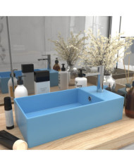 Lavabo de salle de bain avec trop-plein Céramique Bleu clair | Mobilier & Déco