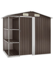 Abri de jardin avec étagère Marron 205x130x183 cm Fer | Mobilier & Déco