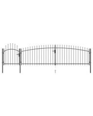 Portail de clôture de jardin avec dessus en lance 5x1,5 m Noir | Mobilier & Déco