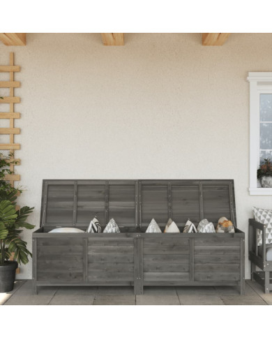 Boîte de rangement de jardin anthracite bois massif de sapin | Mobilier & Déco
