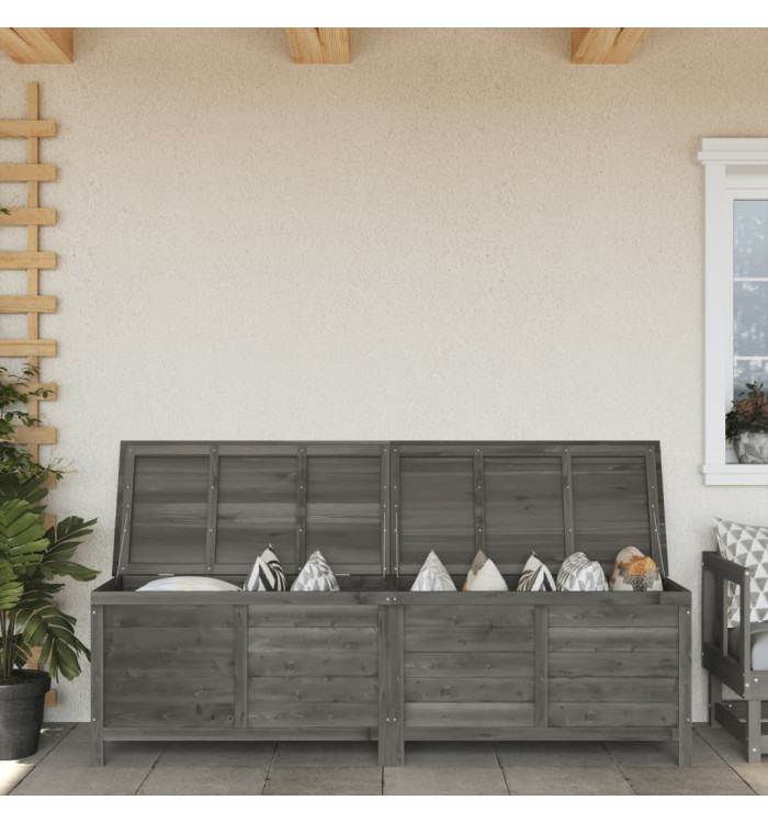 Boîte de rangement de jardin anthracite bois massif de sapin | Mobilier & Déco