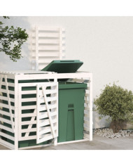 Extension d'abri de poubelle sur roulettes blanc pin massif | Mobilier & Déco