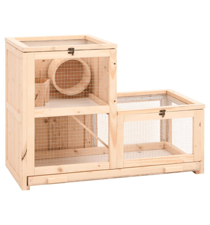 Cage à hamster 81x40x60 cm bois massif de sapin | Mobilier & Déco