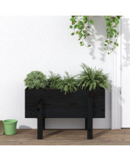 Jardinière noir 62x30x38 cm bois massif de pin | Mobilier & Déco