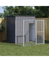 Niche pour chien avec cour anthracite 165x251x181 cm | Mobilier & Déco