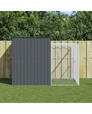 Niche pour chien avec cour anthracite 214x253x181 cm | Mobilier & Déco