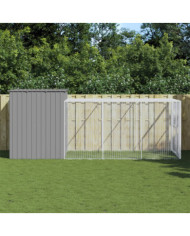 Niche pour chien avec cour gris clair 214x457x181 cm | Mobilier & Déco