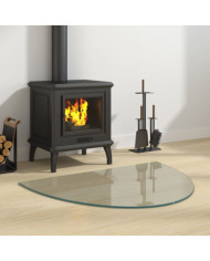 Plaque de verre de cheminée Demi-rond 800x600 mm | Mobilier & Déco