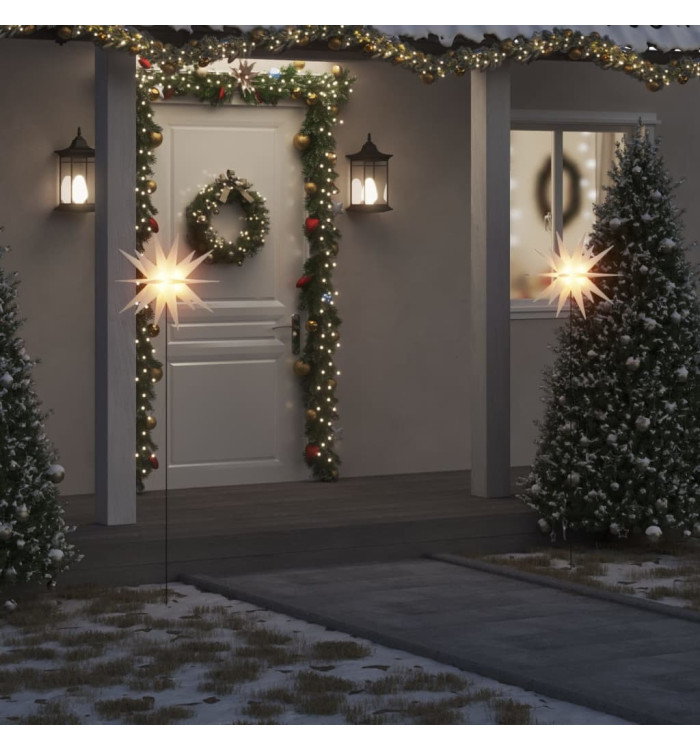 Lumière de Noël avec piquet LED pliable blanc 57 cm | Mobilier & Déco