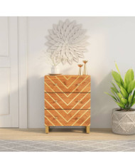 Armoire latérale marron et noir 60x33,5x75 cm bois de manguier | Mobilier & Déco