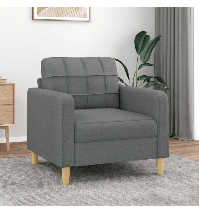 Fauteuil Gris foncé 60 cm Tissu | Mobilier & Déco