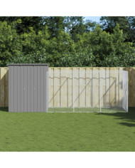 Niche pour chien avec cour gris clair 165x455x181 cm | Mobilier & Déco