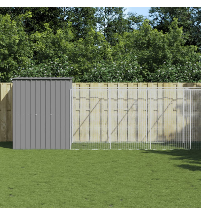 Niche pour chien avec cour gris clair 165x863x181 cm | Mobilier & Déco