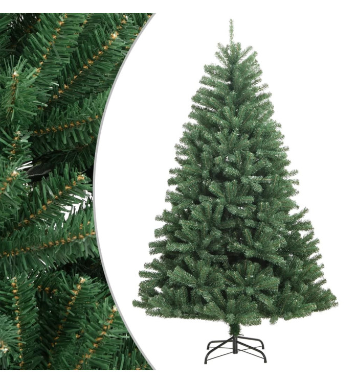Sapin de Noël artificiel à charnières avec support vert 300 cm | Mobilier & Déco
