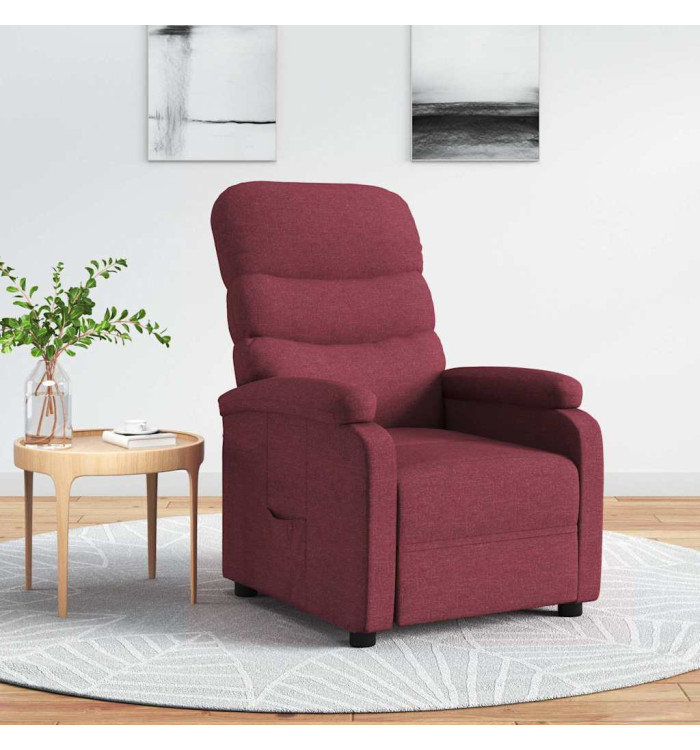 Fauteuil inclinable Rouge bordeaux Tissu | Mobilier & Déco