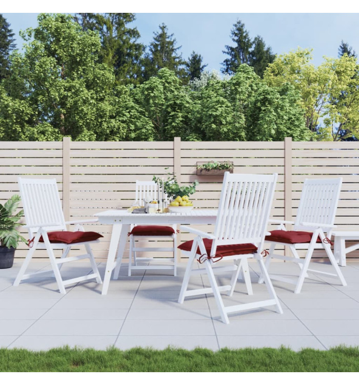 Coussins de chaise lot de 4 rouge bordeaux 40x40x7 cm | Mobilier & Déco