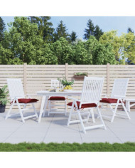 Coussins de chaise lot de 4 rouge bordeaux 40x40x7 cm | Mobilier & Déco