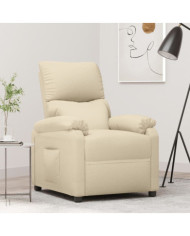Fauteuil inclinable Crème Tissu | Mobilier & Déco