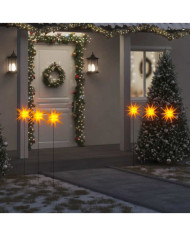 Lumières de Noël avec piquets 3 pcs LED pliable jaune 35 cm | Mobilier & Déco