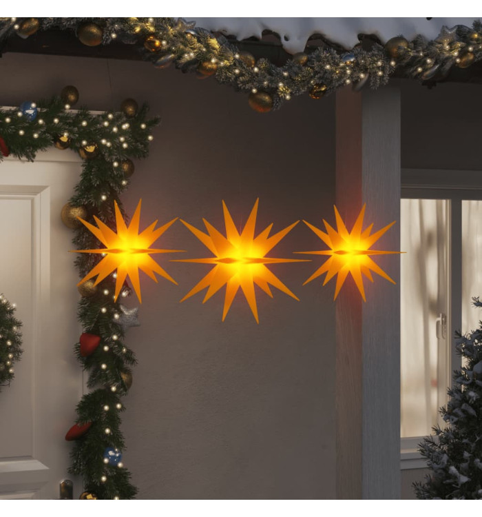 Lumières de Noël avec LED 3 pcs pliable jaune | Mobilier & Déco