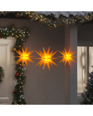 Lumières de Noël avec LED 3 pcs pliable jaune | Mobilier & Déco