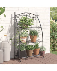Étagère à fleurs Noir 56x30x96 cm Acier | Mobilier & Déco