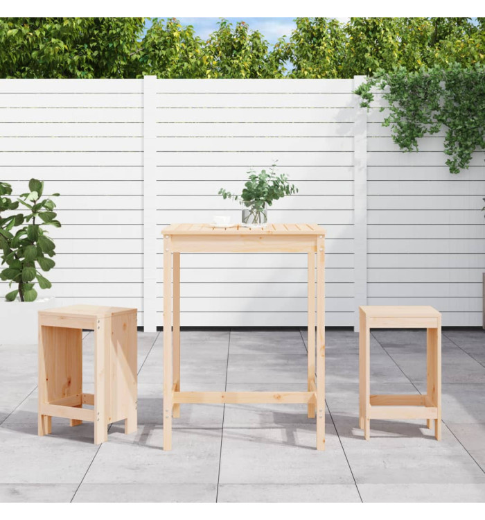 Ensemble de bar de jardin 3 pcs bois de pin massif | Mobilier & Déco