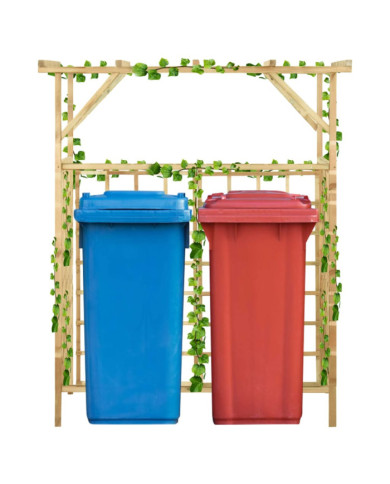 Pergola de jardin pour poubelles doubles Bois de pin imprégné | Mobilier & Déco