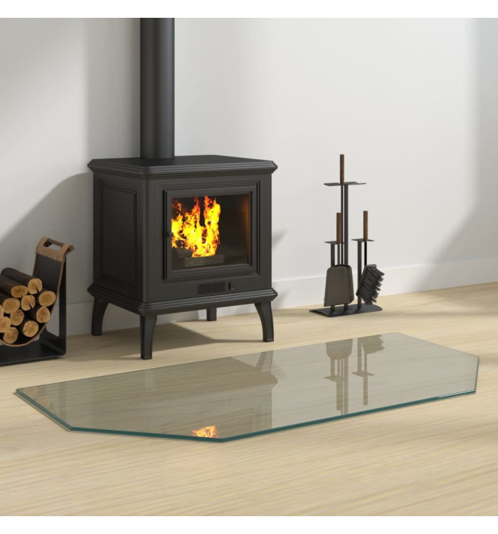 Plaque de verre pour cheminée hexagonale 100x50 cm | Mobilier & Déco