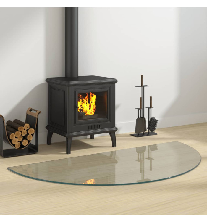 Plaque de verre de cheminée Demi-rond 1200x600 mm | Mobilier & Déco