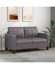 Canapé à 2 places Gris 140 cm Similicuir | Mobilier & Déco