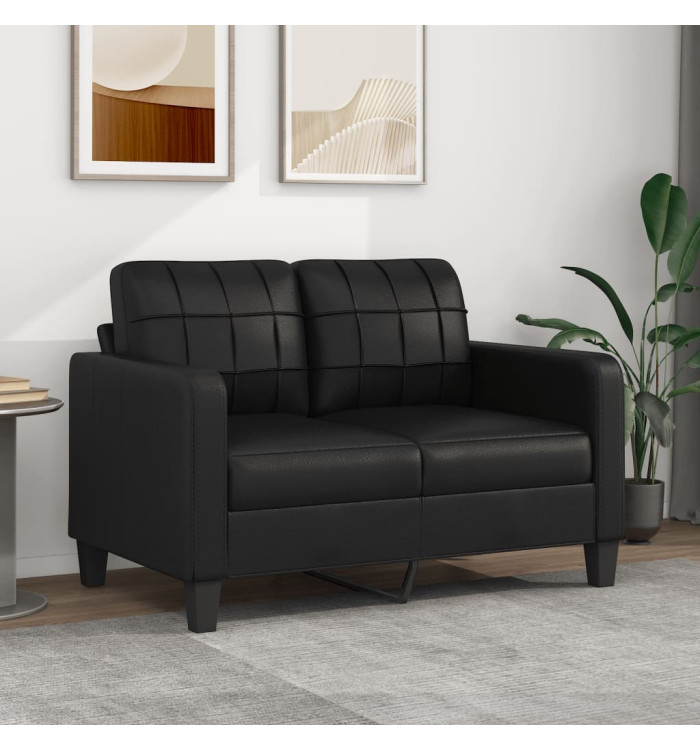 Canapé à 2 places Noir 120 cm Similicuir | Mobilier & Déco
