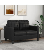 Canapé à 2 places Noir 120 cm Similicuir | Mobilier & Déco