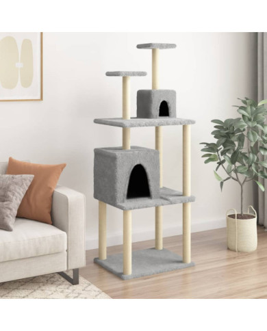 Arbre à chat avec griffoirs en sisal Gris clair 167 cm | Mobilier & Déco