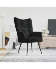 Chaise de relaxation Noir Velours | Mobilier & Déco