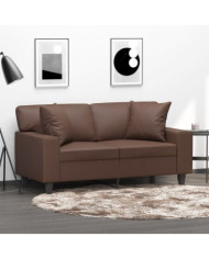 Coussins décoratifs lot de 2 Marron 40x40 cm Similicuir | Mobilier & Déco