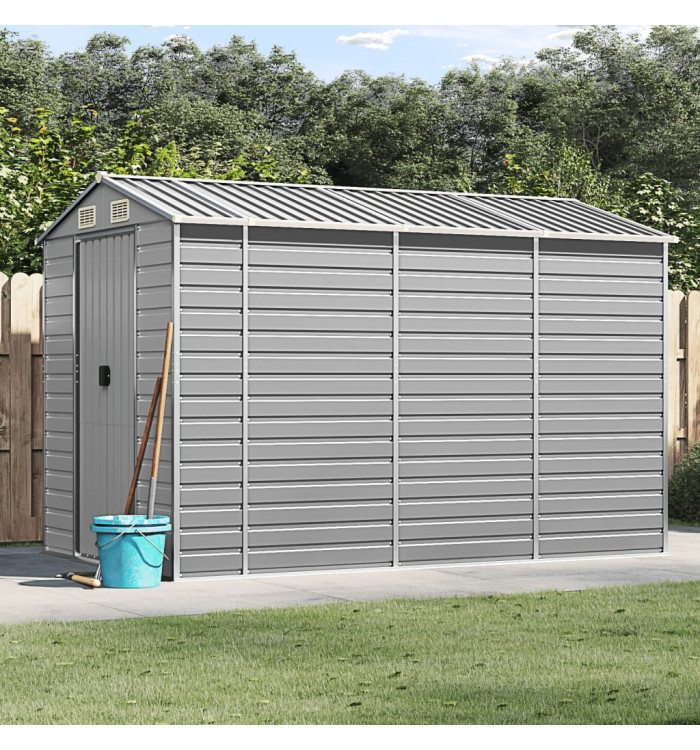 Abri de jardin gris clair 191x300x198 cm acier galvanisé | Mobilier & Déco