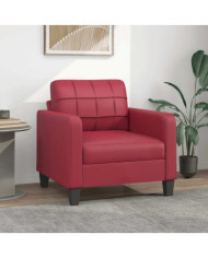 Fauteuil Rouge bordeaux 60 cm Similicuir | Mobilier & Déco